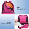 YOREPEK Basketball Backpack, Lightweight Basketball Bag with Ball Holder & Shoes Compartment, Sports Backpack Training Equipment Fit Soccer Volleyball Football(Pink)