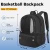 YOREPEK Basketball Backpack, Lightweight Basketball Bag with Ball Holder & Shoes Compartment, Sports Backpack Training Equipment Fit Soccer Volleyball Football(Black)