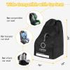 YOREPEK Car Seat Travel Bag Backpack, Universal Car Seat Bags for Air Travel Fits Convertible, Booster, Infant Carseat, Gate Check Carseat Cover for Airplane, Baby Flying Essential(Black)