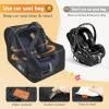 YOREPEK Car Seat Travel Bag Fits Infant Carseat with Anti-Rebound Bar Base, Padded Carseat Bags for Air Travel, Car Seat Airplane Cover with Side Pocket for Baby Essentials, Black(Black)