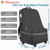 YOREPEK Car Seat Travel Bag with Wheels, Padded Car Seat Backpack, Large Carseat Travel Bag for Airplane, Gate Check Bag, Car Seat Travel Cover with Shoulder Strap, Car Seat Carrier for Airport