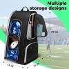 YOREPEK Football Bag for Equipment, Large Football backpack, Gear Bag for Shoulder Pads & Shoes Compartment, Insulated Pocket, Wet Dry Pocket, Fit baseball,basketball,soccer,black(Black)