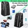 YOREPEK Football Bag for Equipment, Large Football backpack, Gear Bag for Shoulder Pads & Shoes Compartment, Insulated Pocket, Wet Dry Pocket, Fit baseball,basketball,soccer,black(Black)