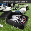 YOREPEK Golf Shoe Bag, with 3 Pockets for Socks, Gloves, Tees, Balls, Brush, Designed with a Buckle Top Carry Handle, Zippered Sport Shoe Carrier Bags with Ventilation, Golf Gifts for Men Unique,Blue(black)