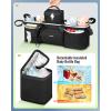 YOREPEK Heavy Duty Double Stroller Organizer for Bob Duallie, Baby Jogger City Mini GT2 and Jeep,Stroller Caddy with Detachable Cooler Bag and Handbag,Stroller Storage Attachment for Baby Accessories(Black)