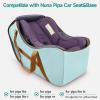 YOREPEK Infant Car Seat Travel Bag Compatible with All Nuna Pipa Car Seat and Base or Chicco KeyFit 30 and Base, Padded Car Seat Bags for Air Travel,Car Seat Gate Check Bag with 5 Protective Feet(Light Cyan)