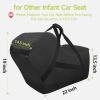 YOREPEK Infant Car Seat Travel Bag Compatible with All Nuna Pipa Car Seat and Base or Chicco KeyFit 30 and Base, Padded Car Seat Bags for Air Travel,Car Seat Gate Check Bag with 5 Protective Feet(Black All)