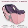 YOREPEK Infant Car Seat Travel Bag Compatible with All Nuna Pipa Car Seat and Base or Chicco KeyFit 30 and Base, Padded Car Seat Bags for Air Travel,Car Seat Gate Check Bag with 5 Protective Feet(Pink)