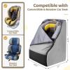 YOREPEK Padded Car Seat Travel Bag for Airplane Travel Compatible with Chicco, Britax, Nuna Rava, Sturdy Car Seat Backpack for Airport with Wear-Resistant Bottom, Large Carseat Cover for Baby Travel(Grey)