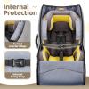 YOREPEK Padded Car Seat Travel Bag for Airplane Travel Compatible with Chicco, Britax, Nuna Rava, Sturdy Car Seat Backpack for Airport with Wear-Resistant Bottom, Large Carseat Cover for Baby Travel(Grey)