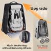 YOREPEK Stroller Bag Compatible with UPPAbaby Vista V2/V3 and Cruz V2 (No Wheel Removal Needed), Padded Stroller Travel Bag with Wheels, Foldable Stroller Cover with Storage Pocket, All Black(Black)