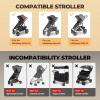 YOREPEK Stroller Bag Compatible with UPPAbaby Vista V2/V3 and Cruz V2 (No Wheel Removal Needed), Padded Stroller Travel Bag with Wheels, Foldable Stroller Cover with Storage Pocket, All Black(Black)
