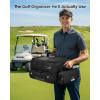 YOREPEK Upgraded Golf Trunk Organizer, Christmas Gifts for Golfers, with Removable Insulated Pouch&Dust-Proof Protective Layer, Multi-Compartment fits 2 Pairs of Shoes, Golf Accessories(Black)