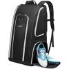 YOREPEK Football Bag for Equipment, Large Football backpack, Gear Bag for Shoulder Pads & Shoes Compartment, Insulated Pocket, Wet Dry Pocket, Fit baseball,basketball,soccer,black(Black)