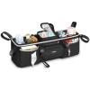 YOREPEK Heavy Duty Double Stroller Organizer for Bob Duallie, Baby Jogger City Mini GT2 and Jeep,Stroller Caddy with Detachable Cooler Bag and Handbag,Stroller Storage Attachment for Baby Accessories(Black)
