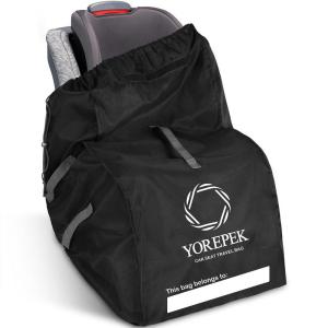 YOREPEK Car Seat Travel Bag Backpack, Universal Car Seat Bags for Air Travel Fits Convertible, Booster, Infant Carseat, Gate Check Carseat Cover for Airplane, Baby Flying Essential(Black)