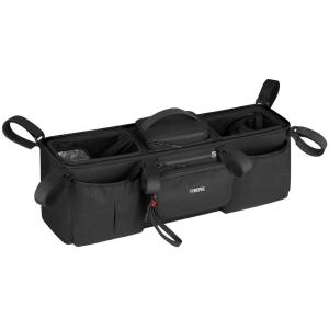 YOREPEK Heavy Duty Double Stroller Organizer for Bob Duallie, Baby Jogger City Mini GT2 and Jeep,Stroller Caddy with Detachable Cooler Bag and Handbag,Stroller Storage Attachment for Baby Accessories(Black All)