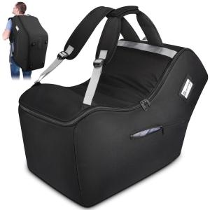YOREPEK Padded Car Seat Travel Bag Backpack Compatible with All Nuna Pipa Car Seat and Base, Infant Car Seat Bags for Air Travel with Shoulder Straps, Carseat Cover with Side Pocket, Protective Feet(Black)