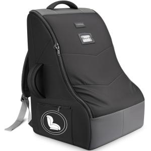 YOREPEK Padded Car Seat Travel Bag for Airplane Travel Compatible with Chicco, Britax, Nuna Rava, Sturdy Car Seat Backpack for Airport with Wear-Resistant Bottom, Large Carseat Cover for Baby Travel(Black)