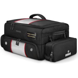YOREPEK Upgraded Golf Trunk Organizer, Christmas Gifts for Golfers, with Removable Insulated Pouch&Dust-Proof Protective Layer, Multi-Compartment fits 2 Pairs of Shoes, Golf Accessories(Black White)