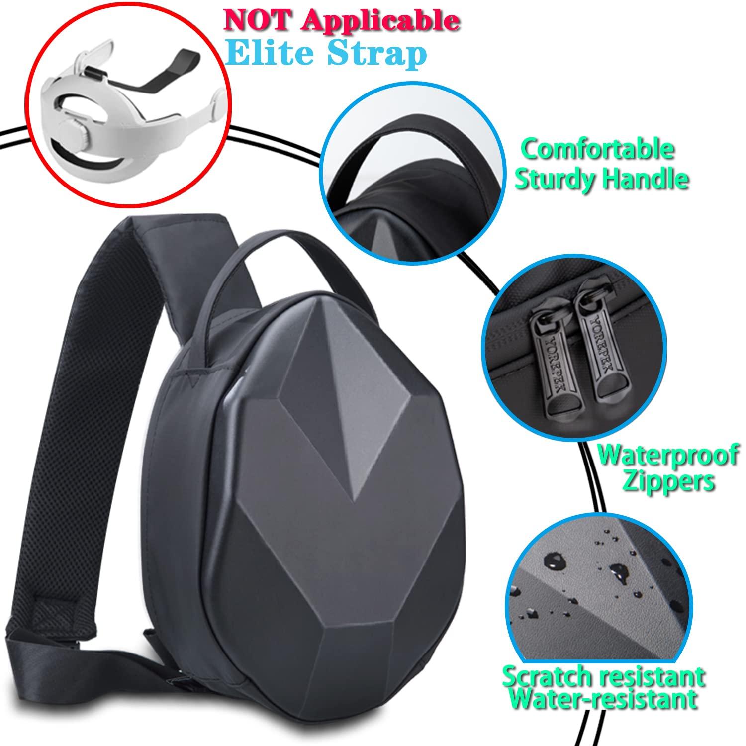imageYOREPEK Carrying Case Compatible with Oculus Meta Quest 33S2Vision Pro Hard Travel Bag fit for Meta Quest Pro Gaming Headset and Controllers Lightweight Case with USB Charging Port