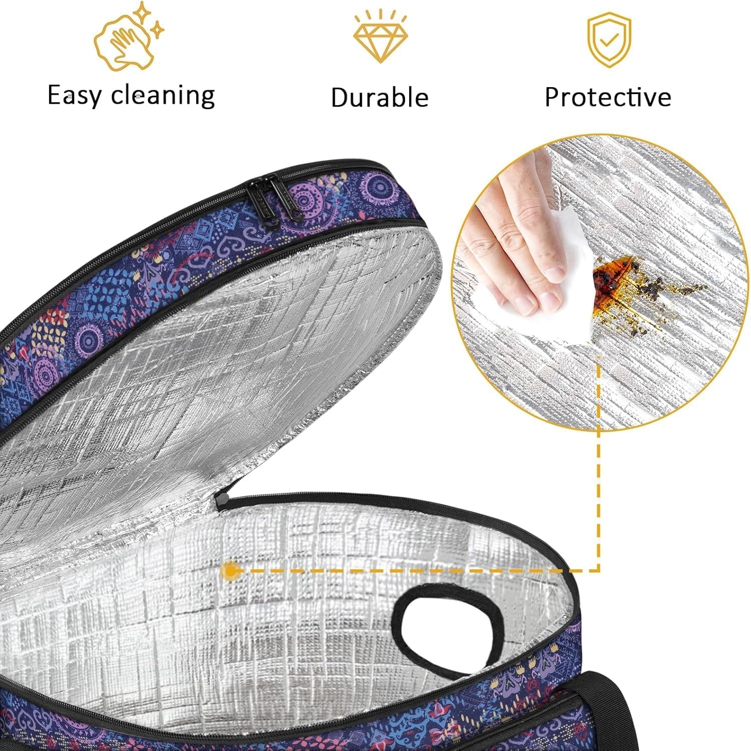 imageYOREPEK 2 Layer Slow Cooker Carrier Compatible with 6 7 8 Quart CrockPot Insulated Large Slow Cooker Travel Bag with Bottom Pad Lid Fasten Straps for Family Gathering Potluck Gifts for WomenColorful