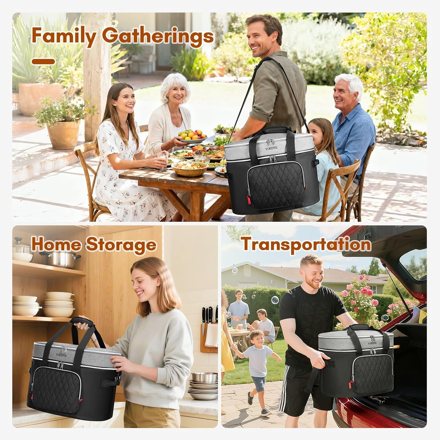 imageYOREPEK Carrying Bag for Ninja Crockpot 85 Quart Slow Cooker 2 Layer Insulated Travel Case with EasyClean Lining amp Shoulder Strap Accessories for Ninja Foodi Possible Cooker Pro