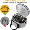 YOREPEK 2 Layer Slow Cooker Carrier, Compatible with 6, 7, 8 Quart Crock-Pot, Insulated Large Slow Cooker Travel Bag with Bottom Pad Lid Fasten Straps, for Family Gathering Potluck, Gifts for Women(Gray)