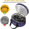 YOREPEK 2 Layer Slow Cooker Carrier, Compatible with 6, 7, 8 Quart Crock-Pot, Insulated Large Slow Cooker Travel Bag with Bottom Pad Lid Fasten Straps, for Family Gathering Potluck, Gifts for Women(Colorful)