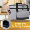 YOREPEK 2 Layer Slow Cooker Carrier, Compatible with 6, 7, 8 Quart Crock-Pot, Insulated Large Slow Cooker Travel Bag with Bottom Pad Lid Fasten Straps, for Family Gathering Potluck, Gifts for Women(Gray)
