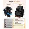 YOREPEK Car Seat Travel Bag for 360 Rotating Convertible Seats, Padded Gate Check Carseat Backpack for Airplane with Tracker Pocket for AirTag, Large Capacity with See-Through Pocket, Black