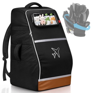 YOREPEK Car Seat Travel Bag for 360 Rotating Convertible Seats, Padded Gate Check Carseat Backpack for Airplane with Tracker Pocket for AirTag, Large Capacity with See-Through Pocket, Black
