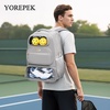 YOREPEK Pickleball Bag Backpack, Large Capacity Holds 4 Paddles with Padded Protection, 10 Pockets with Shoe Compartment for Pickleball Accessories, Organized Pickleball Bags for Women Men, Grey