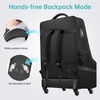 YOREPEK Car Seat Travel Bag with 4 Spinner Wheels & Stable Base | Padded Carseat Bags for Air Travel with Shoulder Straps, Car Seat Carrier for Airport with Extra Pocket for Baby Essentials(Black)
