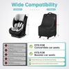YOREPEK Car Seat Travel Bag with 4 Spinner Wheels & Stable Base | Padded Carseat Bags for Air Travel with Shoulder Straps, Car Seat Carrier for Airport with Extra Pocket for Baby Essentials(Black&Red)