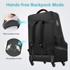 YOREPEK Car Seat Travel Bag with 4 Spinner Wheels & Stable Base | Padded Carseat Bags for Air Travel with Shoulder Straps, Car Seat Carrier for Airport with Extra Pocket for Baby Essentials(Black&Red)