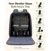 YOREPEK Expandable Padded Stroller Travel Bag for Airplane with Pocket | Fits Compact Fold Strollers, for Nuna Trvl, UPPAbaby Minu, Graco Ready2Jet, Backpack Style with Tracker Pocket for AirTag(Grey)