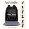 YOREPEK Expandable Padded Stroller Travel Bag for Airplane with Pocket | Fits Compact Fold Strollers, for Nuna Trvl, UPPAbaby Minu, Graco Ready2Jet, Backpack Style with Tracker Pocket for AirTag(Black)