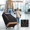 YOREPEK Foldable Car Seat Travel Bag for Airplane with 2 Wheels | Rolling Car Seat Carrier for Airport, 2 Pockets for Baby Essentials, Padded Carseat Bags for Air Travel, Backpack Straps