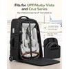 YOREPEK Padded Stroller Travel Bag with 2 Smooth Wheels | for UPPAbaby Vista V2/V3 & Cruz V2 (Rear Wheels Removal Needed), Wheels Storage Bag, Dual Handles, Quick Roll-up Foldable