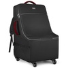 YOREPEK Car Seat Travel Bag with 4 Spinner Wheels & Stable Base | Padded Carseat Bags for Air Travel with Shoulder Straps, Car Seat Carrier for Airport with Extra Pocket for Baby Essentials(Black&Red)