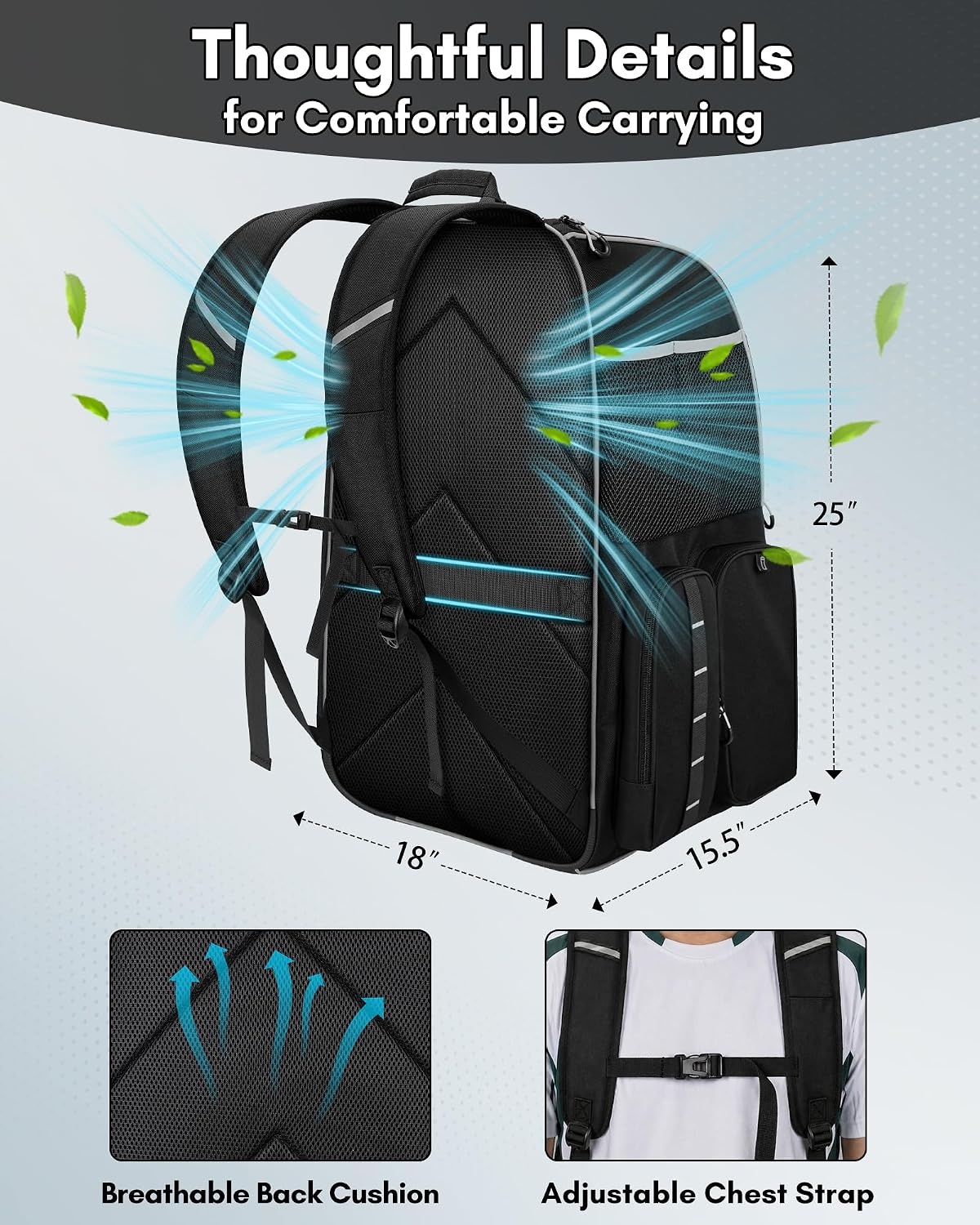 image:imageYOREPEK Football Bag Backpack Extra Large Football Gear Bag with Helmet amp Shoulder Pads Holder Jersey Display Window Ventilated Shoe Compartment Football Equipment Bag for Boys Youth Adults