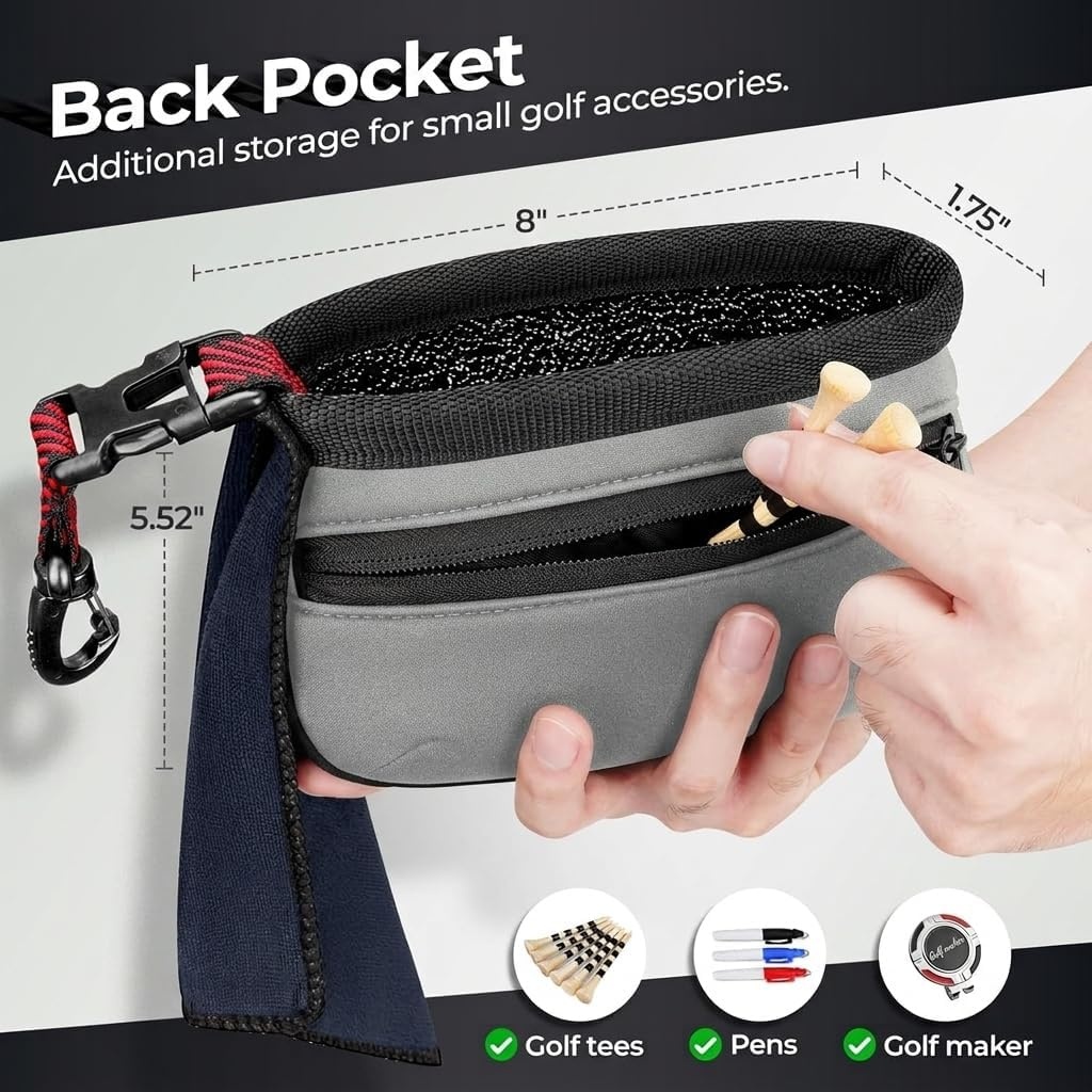 image:imageYOREPEK Golf Ball Cleaner Pouch in Gift Box Club Cleaner For Golf Bag Golf Club Washer with Zipper Pocket for Golf Club Accessories Golfing Accessories Golf Gifts for Men Golf stuffGray