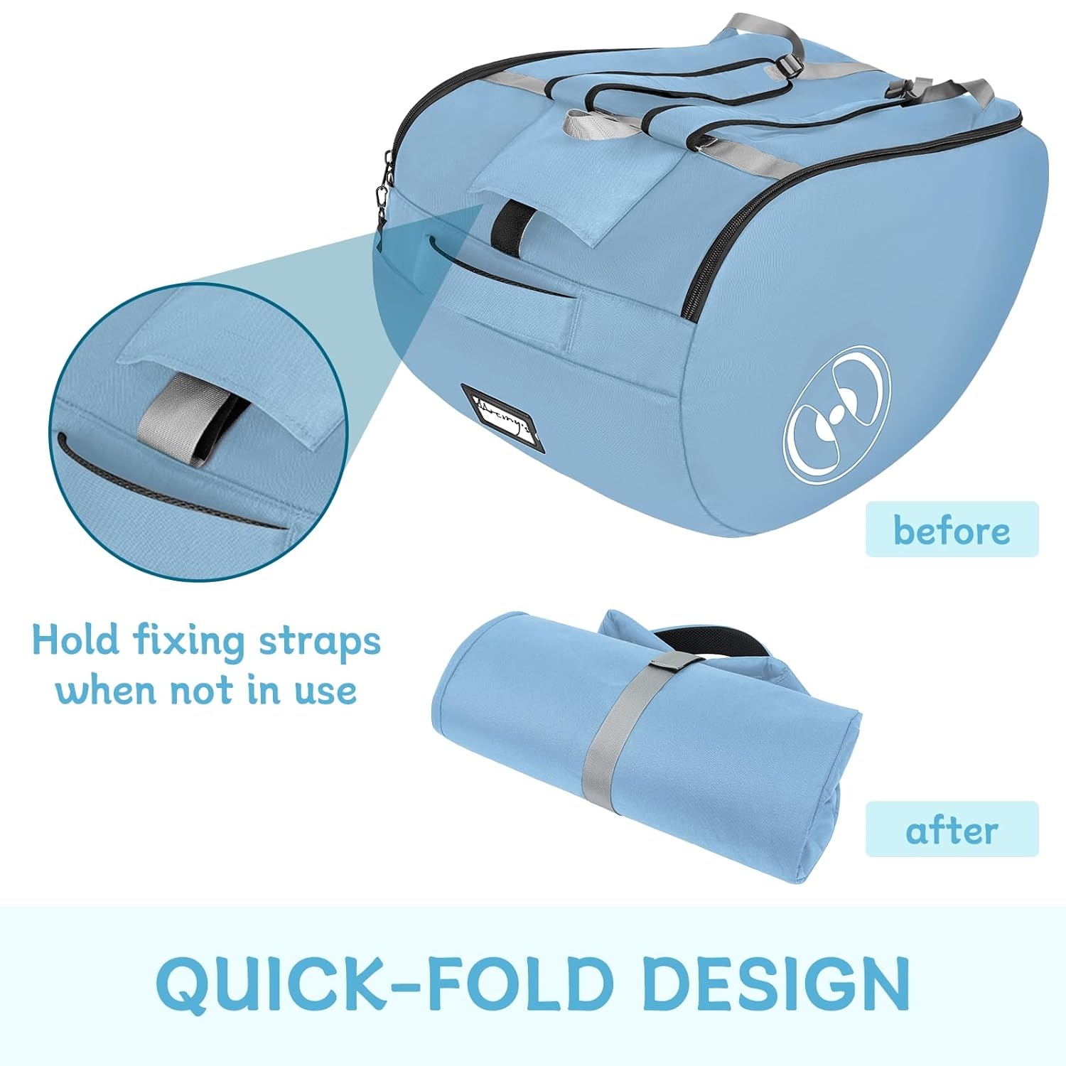 image:imageYOREPEK Padded Car Seat Stroller Travel Bag for Air Travel Gate Check for Doona Evenflo Shyft Dualride with Base Infant Car Seat Trave Bag Lockable Zipper Soft Backpack Straps FoldableOcean Blue