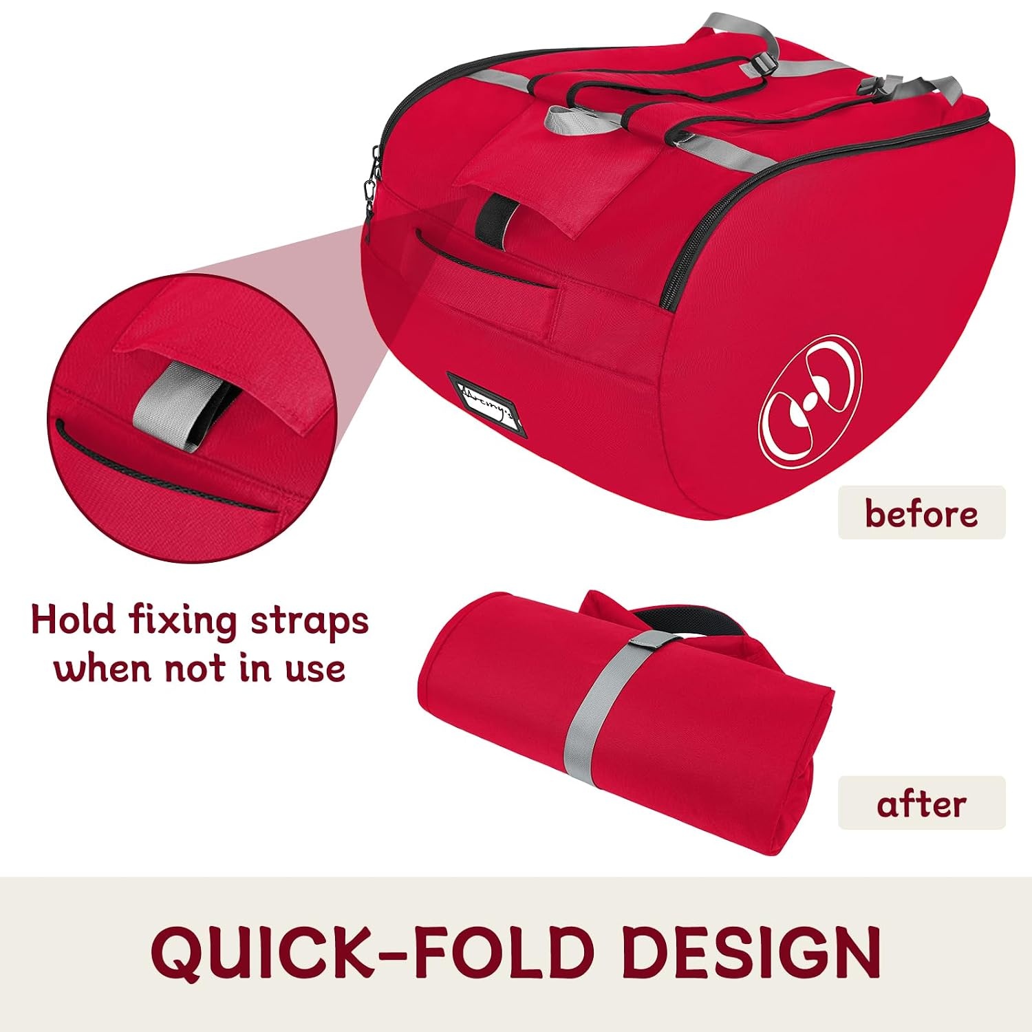 image:imageYOREPEK Padded Car Seat Stroller Travel Bag for Air Travel Gate Check for Doona Evenflo Shyft Dualride with Base Infant Car Seat Trave Bag Lockable Zipper Soft Backpack Straps FoldableVibrant Red