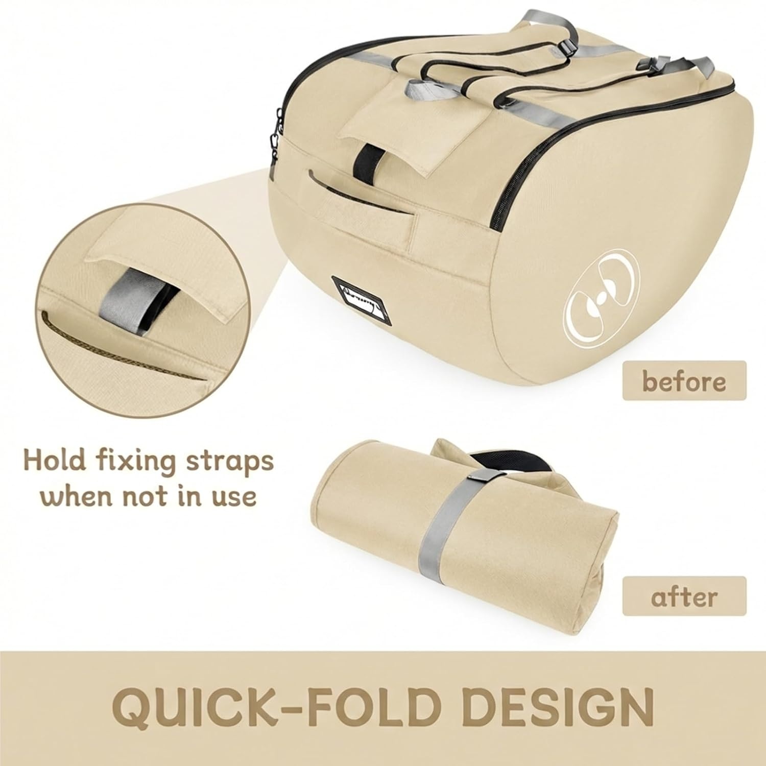 image:imageYOREPEK Padded Car Seat Stroller Travel Bag for Air Travel Gate Check for Doona Evenflo Shyft Dualride with Base Infant Car Seat Trave Bag Lockable Zipper Soft Backpack Straps FoldableBeige