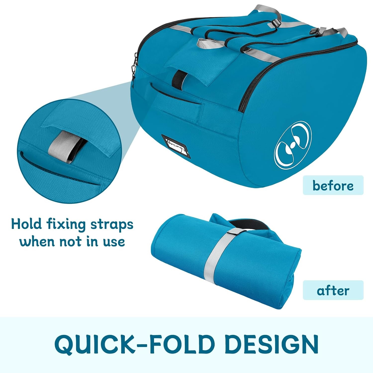 image:imageYOREPEK Padded Car Seat Stroller Travel Bag for Air Travel Gate Check for Doona Evenflo Shyft Dualride with Base Infant Car Seat Trave Bag Lockable Zipper Soft Backpack Straps FoldableDeep Blue