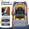 YOREPEK Carseat Bags for Air Travel, Baby Airplane Travel Essentials | Shoulder Strap, Waist Strap, Padded Portective, PU Leather Wear-Resistant Bottom, Car Seat Bag with Side Pocket(Orange)