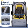 YOREPEK Carseat Bags for Air Travel, Baby Airplane Travel Essentials | Shoulder Strap, Waist Strap, Padded Portective, PU Leather Wear-Resistant Bottom, Car Seat Bag with Side Pocket(Black)