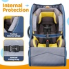 YOREPEK Carseat Bags for Air Travel, Baby Airplane Travel Essentials | Shoulder Strap, Waist Strap, Padded Portective, PU Leather Wear-Resistant Bottom, Car Seat Bag with Side Pocket(Blue)